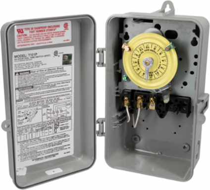 24-Hour Mechanical Time Switch, 40A, SPST, 120 VAC, Indoor/Outdoor