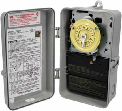 24-Hour Mechanical Time Switch, 40A, SPST, 120 VAC, Indoor/Outdoor