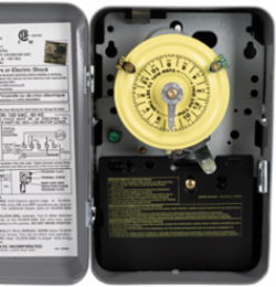 24-Hour Mechanical Time Switch, 208-277 VAC, Indoor, 40 A, SPST