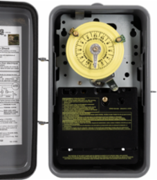 24-Hour Mechanical Time Switch, 208-277 VAC, SPDT, Outdoor Metal Enclosure