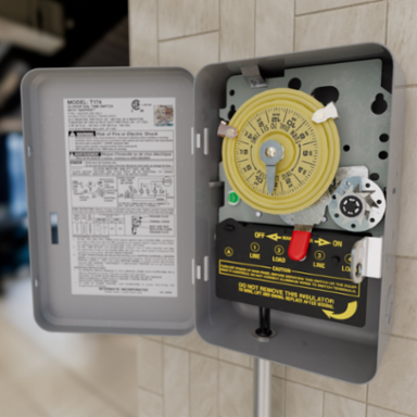 24-Hour Mechanical Time Switch, Skip-a-Day, 208-277 VAC, DPST, 1 Hr Interval