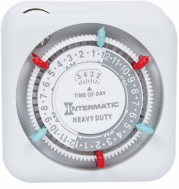 Heavy-Duty Indoor Mechanical Plug-In Timer 24-Hour, 125 VAC