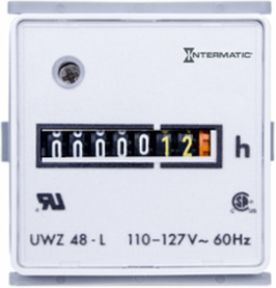 Flush Mounted AC Hour Meter, 1.79 Inch x 1.79 Inch Cutout, 240 VAC