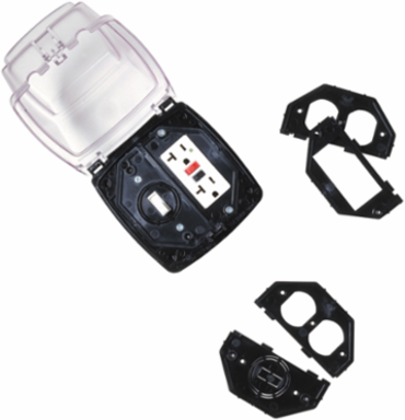 Plastic In-Use Weatherproof Cover Double-Gang Clear 2.25 Inch