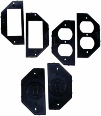 Double-Gang Insert Set, Weatherproof, Black
