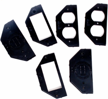 Double-Gang Insert Set, Weatherproof, Black