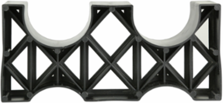 2 Way PE Duct Spacer Monobloc, Dimensions 2" x 1-1/2" x 1-1/2" x 3"