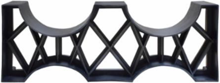 Monobloc 2-Way Duct Spacer, 3 Inch Diameter, PE Material, Lightweight Design