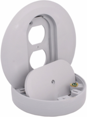 Scepter PVC Floor Box Grey, 5.7 Inch x 5.7 Inch, Flush Mount, 1 Outlet