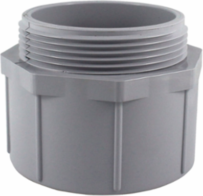 PVC Terminal Adapter 3 Inch with Threaded Male End, CSA C22.2 No. 85 Certified