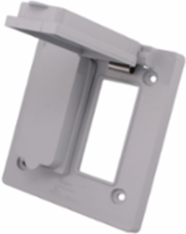 Scepter PVC Weatherproof Double Gang Cover with Plunger-Style Design, 2 Outlets