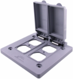 Scepter Weatherproof Electrical Cover with 2 Outlets, PVC Material, Grey Color