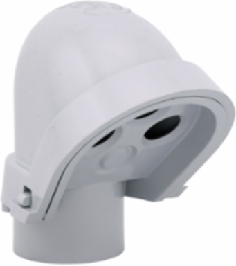 1/2 Inch PVC Service Entrance Fitting with Removable Cover and Knockouts