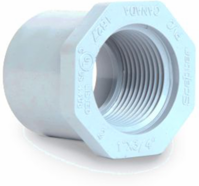 PVC Schedule 40 1"x1/2" Threaded Reducer Bushing