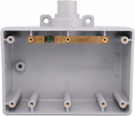 PVC Triple Gang Box with Weatherproof Design and 1/2", 3/4", 1" Hubs
