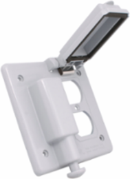 Weatherproof PVC Double Gang Cover with Combo Switch & 2 Outlets