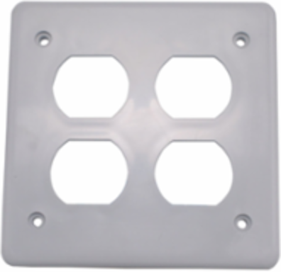 PVC Double Gang Cover Plate for Duplex Receptacles, 2 Gangs, Grey