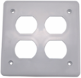 PVC Double Gang Cover Plate for Duplex Receptacles, 2 Gangs, Grey