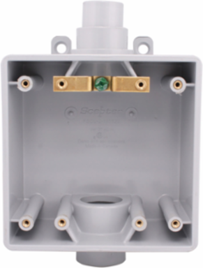 PVC Double Gang Box Grey - 2 Outlets, Lightweight, Durable Material