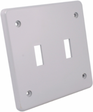 PVC Double Gang Cover Plate, 2 Gang, Durable Grey Material