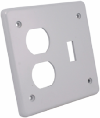 PVC Double Gang Cover Plate for Switch & Receptacle, Indoor Use, Grey