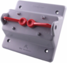Weatherproof PVC Double Gang Toggle Switch Cover, 2 Outlets, Grey