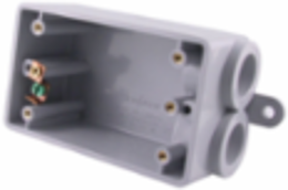 F-Series 1/2 Inch PVC Single Gang Box with 1 Outlet and Molded Feet