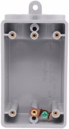 F-Series 3/4 Inch PVC Single Gang Box with Molded Feet and 1 Outlet