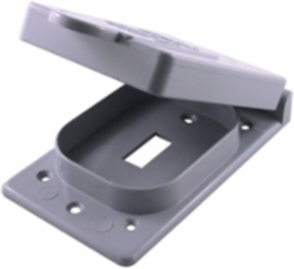 Scepter F-Series Weatherproof Single Gang Cover, Grey, PVC Material