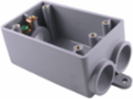 PVC 1/2 Inch Single Gang Box with 1 Outlet and Reducer Bushings
