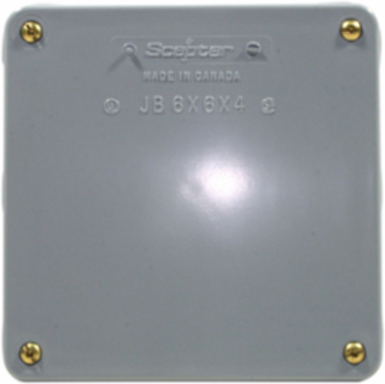 Scepter 6 x 6 x 4 Inch PVC Junction Box with Gasket, NEMA 1-4X, UL Rated