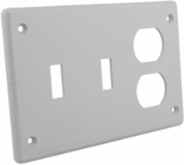 PVC Triple Gang Cover Plate for Double Switch & Single Receptacle, 3 Gangs, Grey