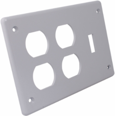 PVC Triple Gang Cover Plate, 3 Gangs, Durable for Indoor Use