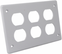PVC Triple Gang Cover Plate for F-Series Boxes, Grey, Durable PVC, 3 Gangs
