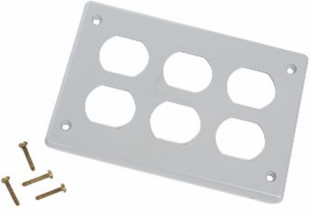 PVC Triple Gang Cover Plate for 'F' Box - Black, Durable for Indoor Use