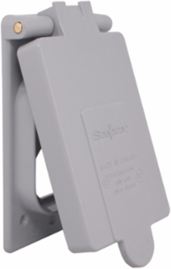 Scepter F-Series Single Gang Weatherproof Electrical Cover, 1 Outlet, PVC, Grey
