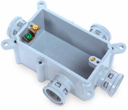 Kwikon 1 Gang PVC Slab Box Grey, Fully Assembled, UL Certified