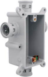 Kwikon PVC Slab Box, 1 Outlet, Grey, Fully Assembled for Concrete Walls