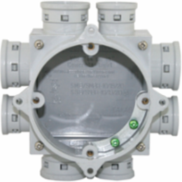 Kwikon PVC Slab Box, 1 Outlet, Concrete-Tight, Non-Corrosive, Grey