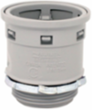 1-1/4 Inch PVC Locknut Connector Grey with Threaded End