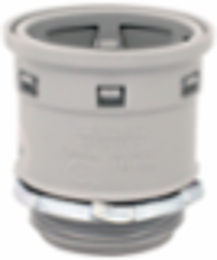1-1/4 Inch PVC Locknut Connector Grey with Threaded End
