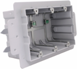 PVC Triple Gang Electrical Box for NMD Cable, 3 Outlets, 1/2 Inch Drywall Setback