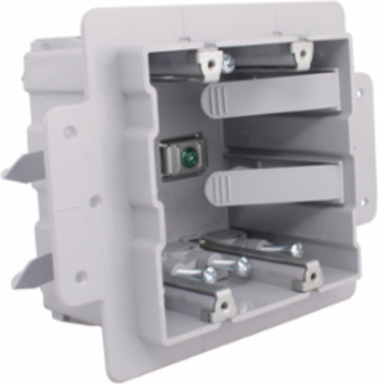 PVC Double Gang ICF Electrical Box, 2-1/4 Inch Insertion Depth, For AC/NMD Cable