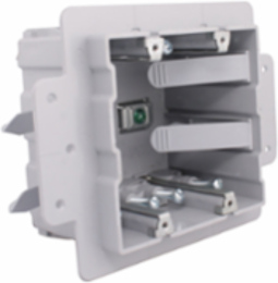 PVC Double Gang ICF Electrical Box, 2-1/4 Inch Insertion Depth, For AC/NMD Cable