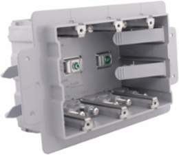 PVC Triple Gang Electrical Box for AC/NMD Cable, 3 Outlets, Insertion Depth 2-1/4 Inch