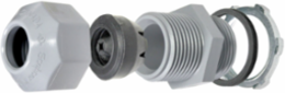 Threaded Strain Relief Connector 1/2 Inch PVC, Watertight Seal, Grey