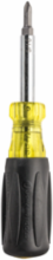 6-In-1 Multibit Screwdriver with Rubberized Grip, S1/S2 Robertson, 3 Inch Width