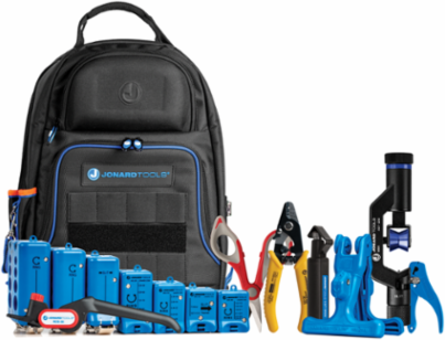 Jonard Tools TK-107B Backpack Fiber Optic Mid Span Slit & Ring Tool Kit (1.2 mm-18.2 mm)+
