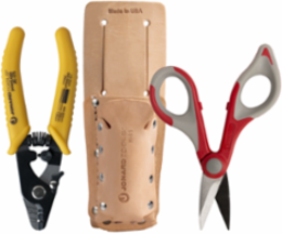 Jonard Tools TK-355 Fiber Stripper & Kevlar® Shears Kit, Leather Pouch