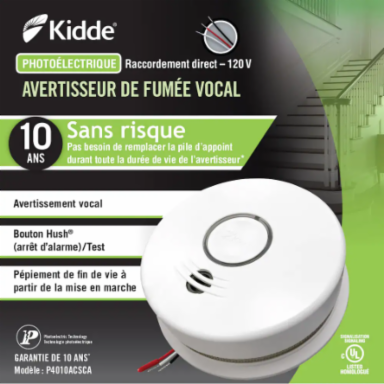 P4010ACS-CA PHOTOELECTRIC SMOKE ALARM - HARDWIRE 120V & 10 YEAR BATTERY BACK UP